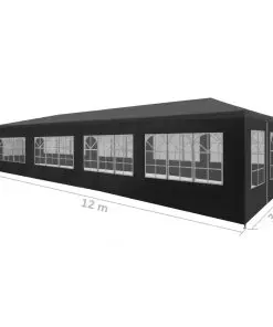 vidaXL Party Tent 3×12 m Anthracite