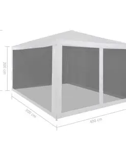 vidaXL Party Tent with 4 Mesh Sidewalls 4×3 m