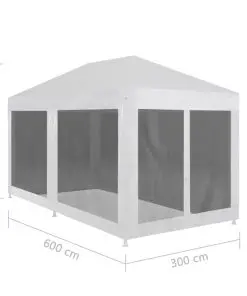 vidaXL Party Tent with 6 Mesh Sidewalls 6×3 m