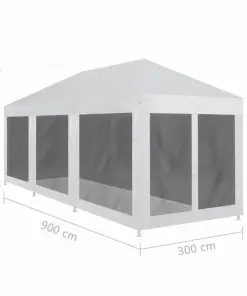 vidaXL Party Tent with 8 Mesh Sidewalls 9×3 m