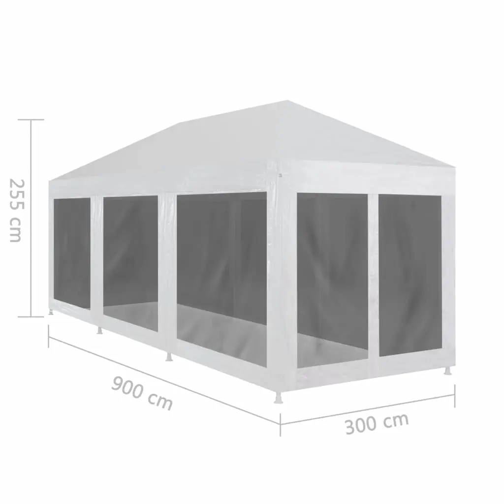 vidaXL Party Tent with 8 Mesh Sidewalls 9×3 m