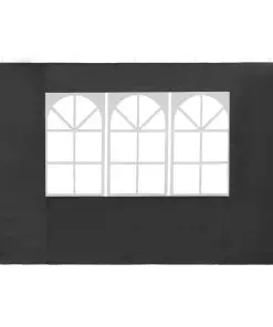 vidaXL Party Tent Sidewall 2 pcs with Window PE Anthracite