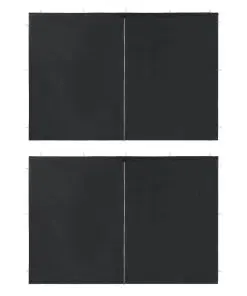 vidaXL Party Tent Sidewall 2 pcs with Zipper PE Anthracite