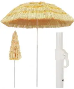 vidaXL Beach Umbrella Natural 180 cm Hawaii Style