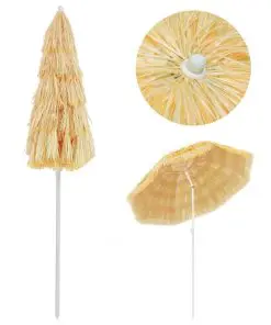 vidaXL Beach Umbrella Natural 180 cm Hawaii Style
