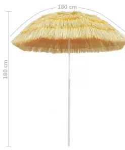 vidaXL Beach Umbrella Natural 180 cm Hawaii Style