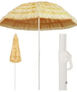 vidaXL Beach Umbrella Natural 240 cm Hawaii Style