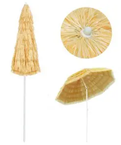 vidaXL Beach Umbrella Natural 240 cm Hawaii Style
