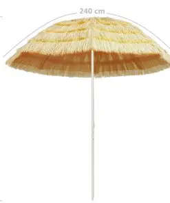 vidaXL Beach Umbrella Natural 240 cm Hawaii Style