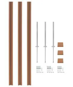 vidaXL Fence Posts 3 pcs WPC 185 cm