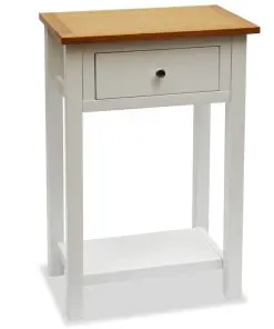 vidaXL End Table 50x32x75 cm Solid Oak Wood