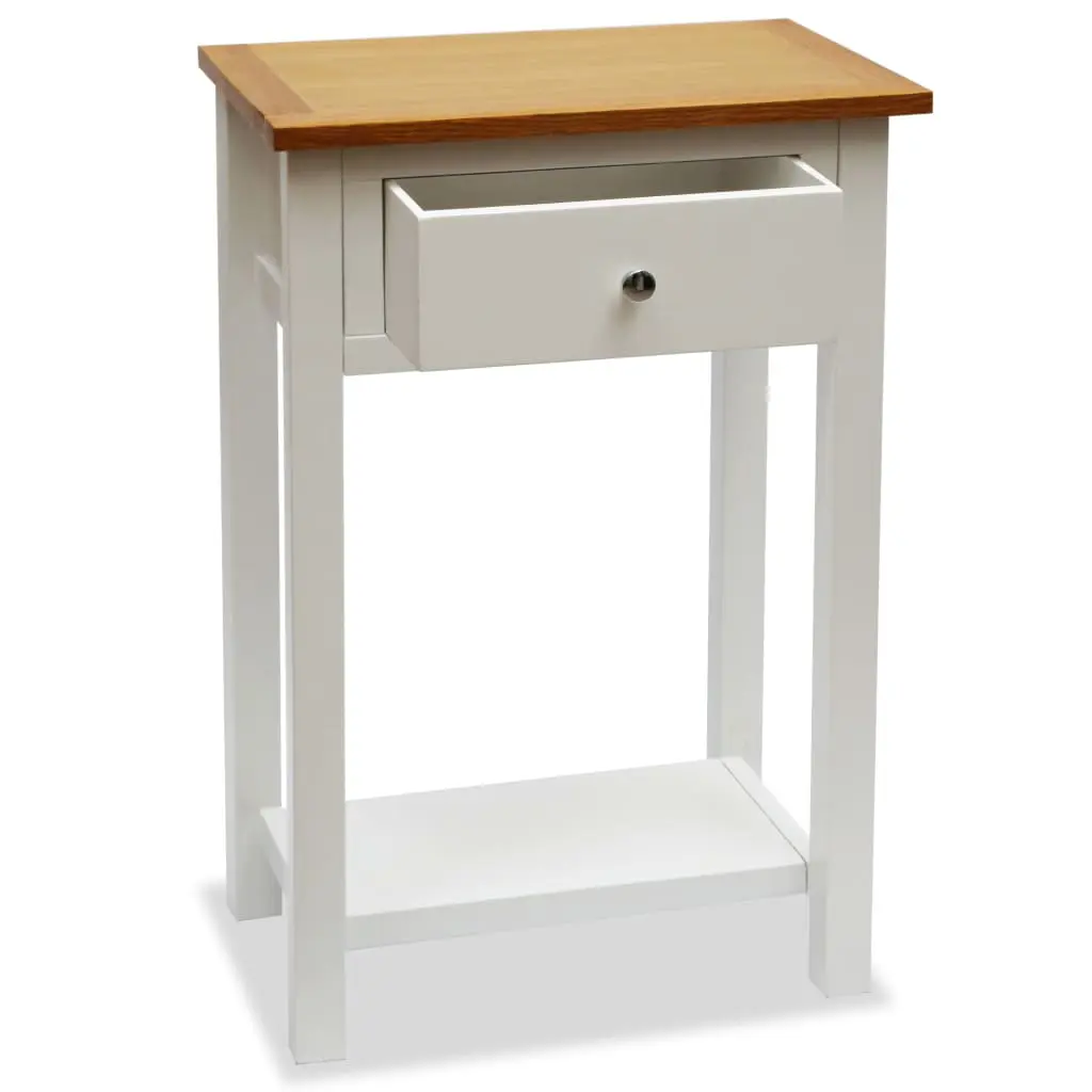 vidaXL End Table 50x32x75 cm Solid Oak Wood