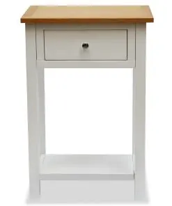 vidaXL End Table 50x32x75 cm Solid Oak Wood