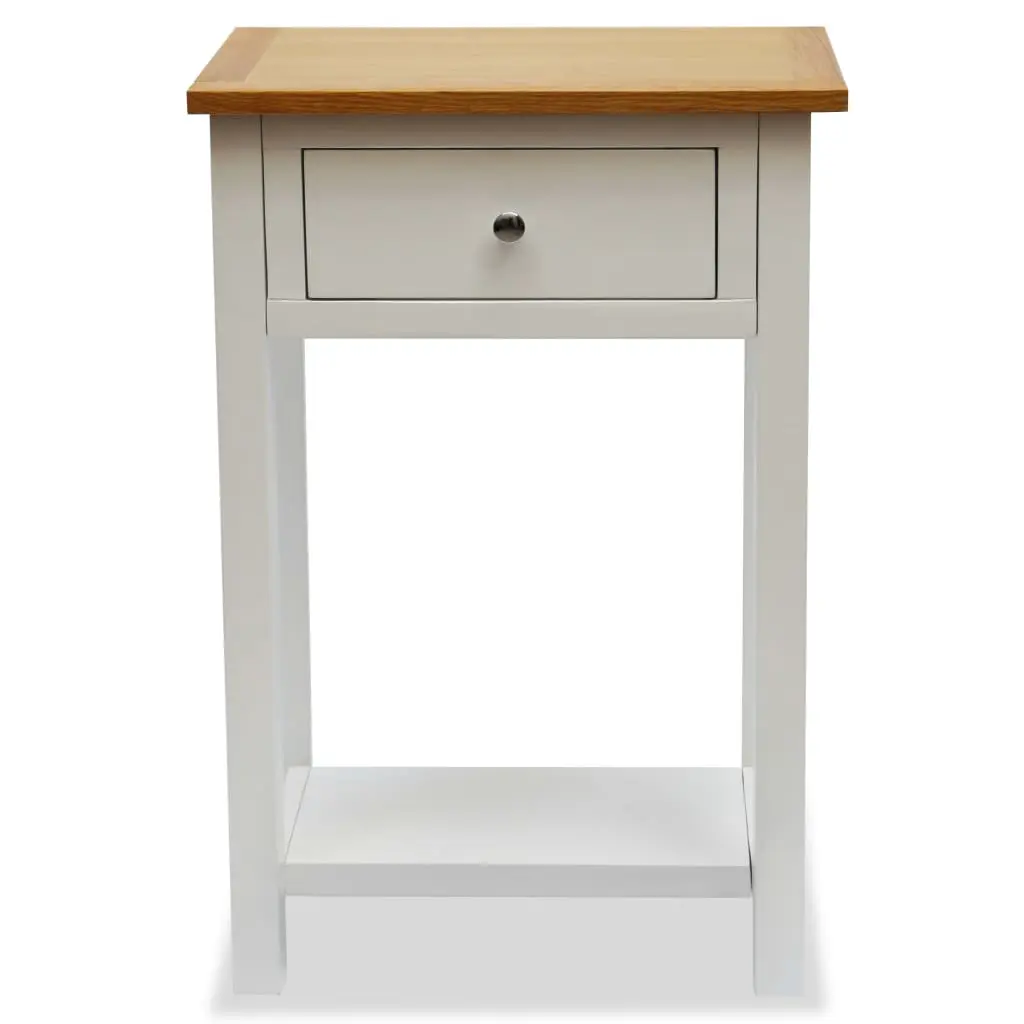 vidaXL End Table 50x32x75 cm Solid Oak Wood