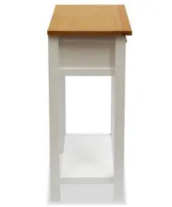 vidaXL End Table 50x32x75 cm Solid Oak Wood