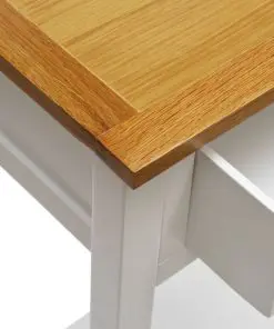 vidaXL End Table 50x32x75 cm Solid Oak Wood