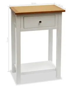 vidaXL End Table 50x32x75 cm Solid Oak Wood
