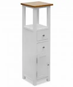 vidaXL Tall Chest of Drawers 26x26x94 cm Solid Oak Wood