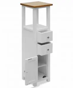 vidaXL Tall Chest of Drawers 26x26x94 cm Solid Oak Wood