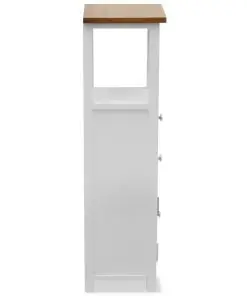 vidaXL Tall Chest of Drawers 26x26x94 cm Solid Oak Wood