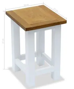 vidaXL End Table 27x24x37 cm Solid Oak Wood