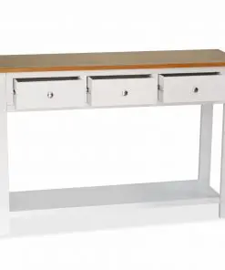 vidaXL Console Table 118x35x77 cm Solid Oak Wood