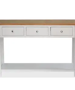 vidaXL Console Table 118x35x77 cm Solid Oak Wood