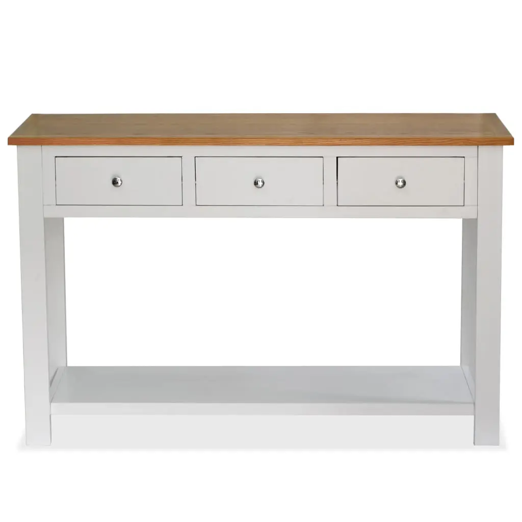 vidaXL Console Table 118x35x77 cm Solid Oak Wood