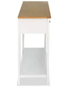 vidaXL Console Table 118x35x77 cm Solid Oak Wood