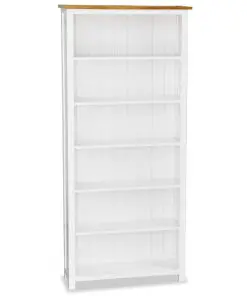 vidaXL 6-Tier Bookcase 80x23x180 cm Solid Oak Wood