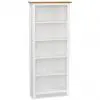 vidaXL 5-Tier Bookcase 60×22.5×140 cm Solid Oak Wood