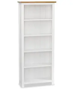 vidaXL 5-Tier Bookcase 60×22.5×140 cm Solid Oak Wood