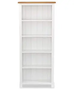 vidaXL 5-Tier Bookcase 60×22.5×140 cm Solid Oak Wood