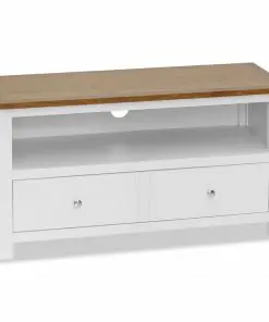 vidaXL TV Cabinet 90x35x48 cm Solid Oak Wood