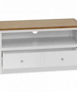vidaXL TV Cabinet 90x35x48 cm Solid Oak Wood