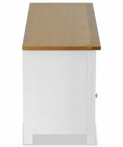 vidaXL TV Cabinet 90x35x48 cm Solid Oak Wood