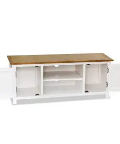 vidaXL TV Cabinet 120x35x48 cm Solid Oak Wood