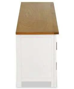 vidaXL TV Cabinet 120x35x48 cm Solid Oak Wood