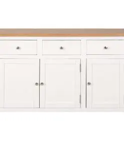 vidaXL Sideboard 110×33.5×70 cm Solid Oak Wood