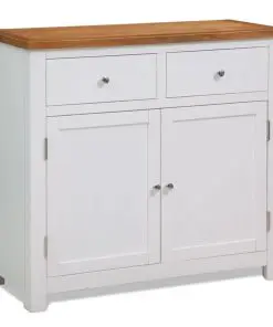 vidaXL Sideboard 90×33.5×83 cm Solid Oak Wood