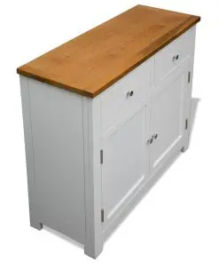 vidaXL Sideboard 90×33.5×83 cm Solid Oak Wood