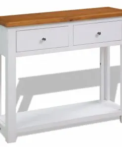 vidaXL Console Table 83x30x73 cm Solid Oak Wood