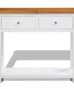 vidaXL Console Table 83x30x73 cm Solid Oak Wood