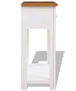 vidaXL Console Table 83x30x73 cm Solid Oak Wood