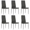 vidaXL Dining Chairs 6 pcs Grey Faux Leather
