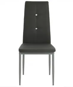 vidaXL Dining Chairs 6 pcs Grey Faux Leather