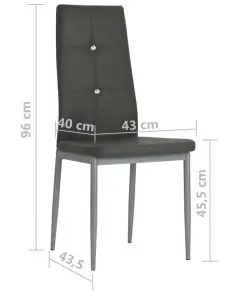 vidaXL Dining Chairs 6 pcs Grey Faux Leather