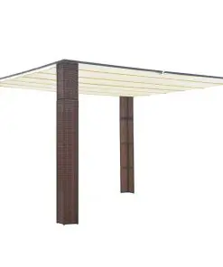 vidaXL Gazebo with Roof Poly Rattan 300x300x200 cm Brown and Cream