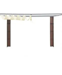 vidaXL Gazebo with Roof Poly Rattan 300x300x200 cm Brown and Cream