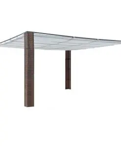 vidaXL Gazebo with Roof Poly Rattan 400x400x200 cm Brown and Cream